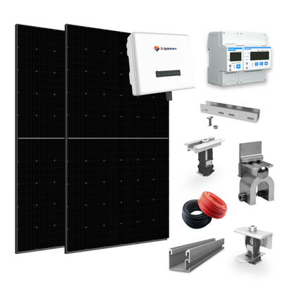 Kit sistem 10 kW trifazat fotovoltaic On Grid/ Off Grid, invertor Solplanet, contor, 24 buc x panouri solare 