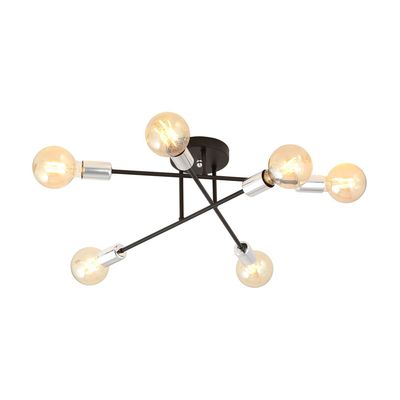 Plafoniera VEKEN E27 Negru + Argintiu 1174_6B, Emibig