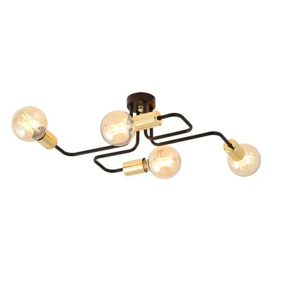 Plafoniera VEKEN E27 Negru + auriu 1175_4, Emibig