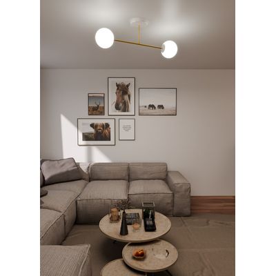 Plafoniera MAGNUM E14 Alb + Auriu 1234_2, Emibig