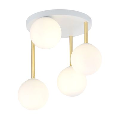 Plafoniera DOLCE E14 Alb + Auriu 1261_4, Emibig