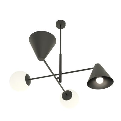 Lustra HERMES E14 Negru 1347_4, Emibig