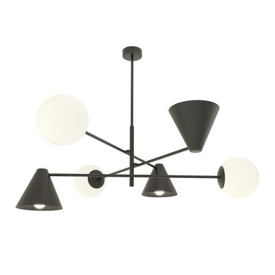 Lustra HERMES E14 Negru 1347_6, Emibig