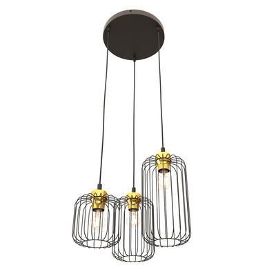 Pendul VANDER E27 Negru + auriu 1364_3PREM, Emibig