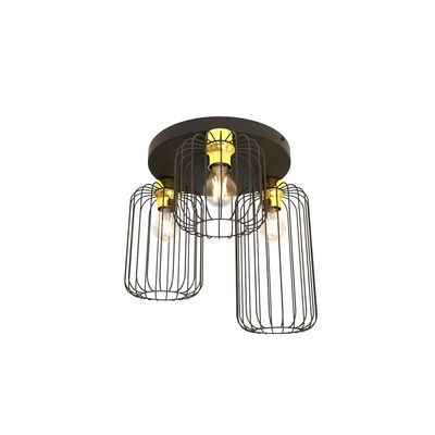 Plafoniera BARN E27 Negru + auriu 1366_3PREM, Emibig
