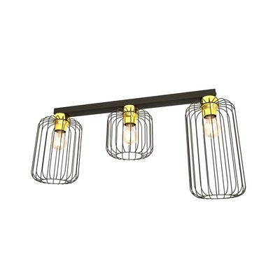 Plafoniera BARN E27 Negru + auriu 1366_3, Emibig