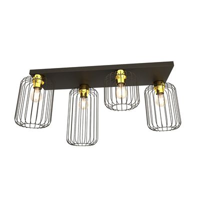 Plafoniera BARN E27 Negru + auriu 1366_4, Emibig