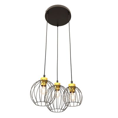 Pendul NANDO E27 Negru + auriu 1368_3PREM, Emibig