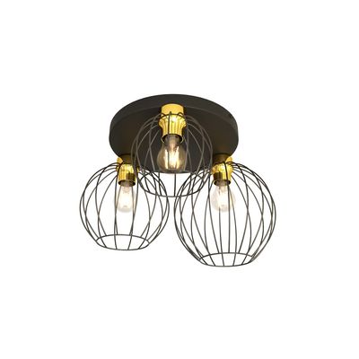 Plafoniera NEST E27 Negru + auriu 1370_3PREM, Emibig
