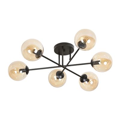 Plafoniera BRENDI E14 Negru 833_6B, Emibig