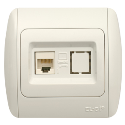 Priză UTP 1xRJ45 Cat6E ST Alb Zirve, Elbi