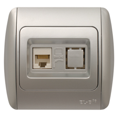 Zirve Priza UTP 1xRJ45 Cat6E ST Gri Metalizat