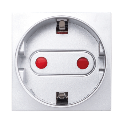 Priză CP ST German 2 Module Gri Metalizat Moda Stila, Elbi