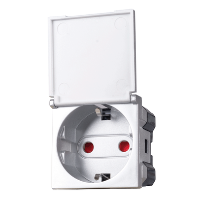 Priză Capac CP ST German 2 Module Gri Metalizat Moda Stila, Elbi