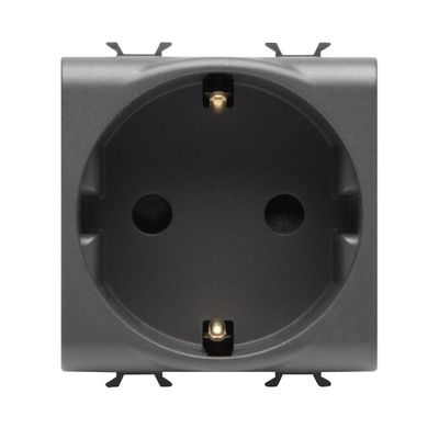 Priza Schuko 2M 2P+E 16A Negru, Chorus GW12241