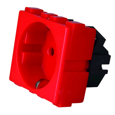 Priză Schuko 2 Module Roșu Combo, Novelite