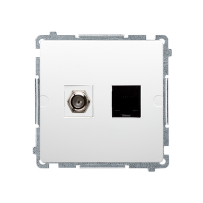 KS Basic Mecanism Priza TV F Conector UTP RJ45 Cat6E Alb