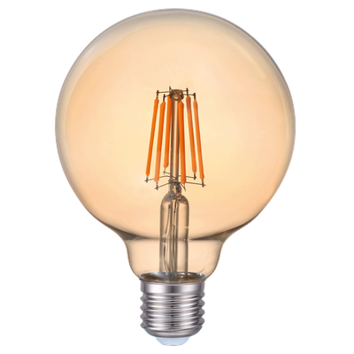 Bec LED EVO17 Filament G95 6W E27 2200K Auriu