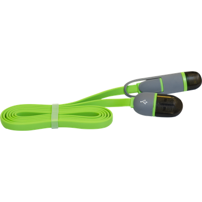 Cablu Date MicroUSB + Lightning 1.5A 1m Verde