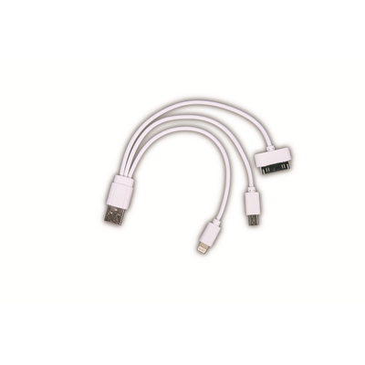 Cablu Date Micro + Lightning + 5 Pini 1A Alb