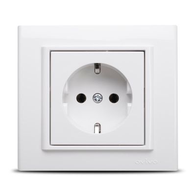 Priza Schuko ST Alb Ovivo Mina, 401-010300-217