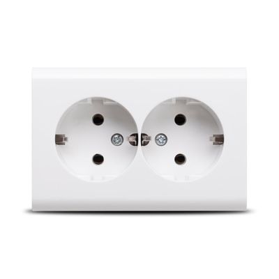 Priza Dubla cu CP PT Alb, 402-010000-907