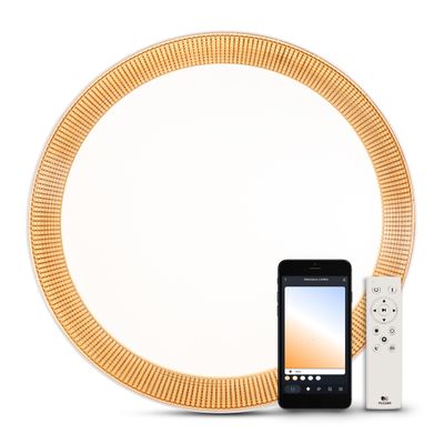 Plafoniera Smart Gold Ring, Led Integrat, WiFi si Bluetooth, telecomandă IR, 36W 3000K-6500K IP20
