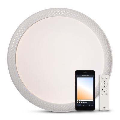 Plafonieră Smart Luxera, Led Integrat, WiFi si Bluetooth, telecomandă IR, 36W 3000K-6500K IP20