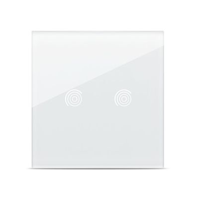 Panou alb simplu 2T Sticla, aparataj touch PULSAR NS