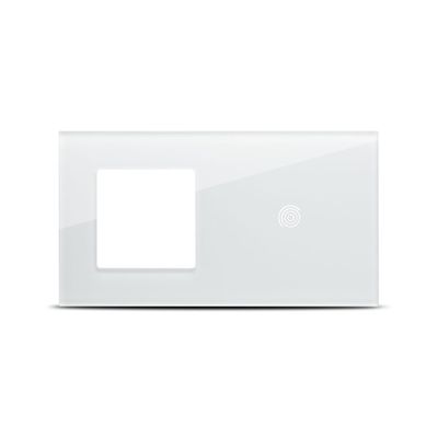 Rama dubla 1P+1T alb, aparataj touch PULSAR NS