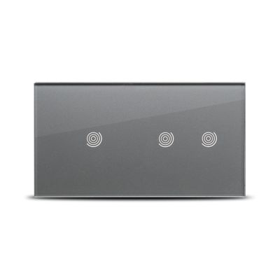 Panou dublu gri 2T+1T, aparataj touch PULSAR NS
