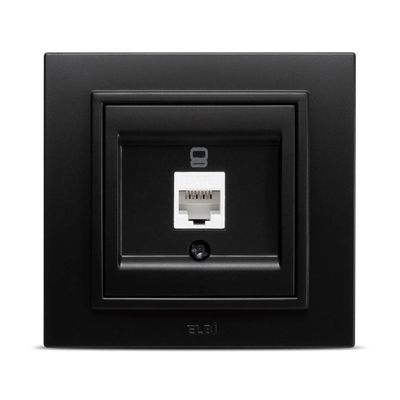 Priză UTP 1XRJ45 CAT6E ST, negru mat, Zena EL-BI