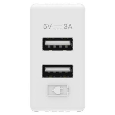 Priză 2xUSB 1m, alb, System GW20362