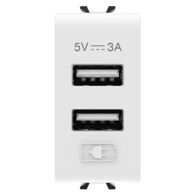 Priză 2xUSB 3A 1m, alb, Chorus GW10447