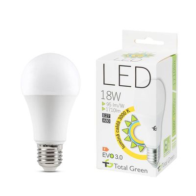 Bec LED EVO3.0 A75 18W E27 3000K, Total Green