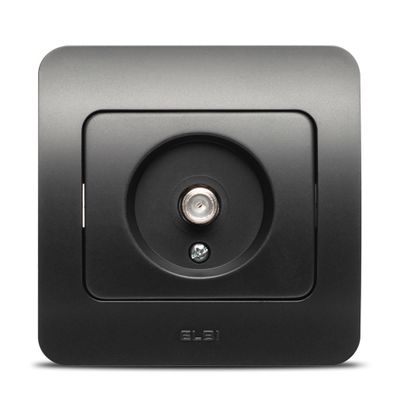 Priză TV conector F negru mat Jazz, Elbi