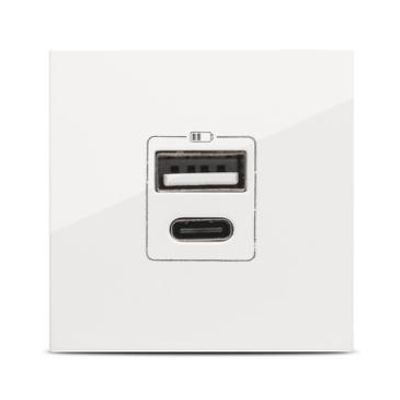 Priză USB A+C 5V 2,4A 2M alb Moda Voice, Elbi