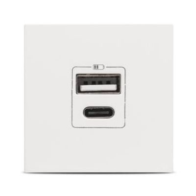 Priză USB A+C 5V 2,4A 2M alb mat Moda Voice, Elbi
