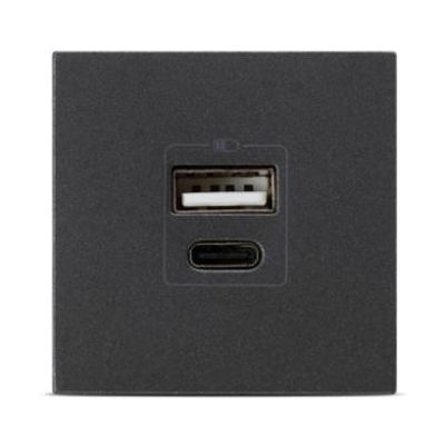 Priză USB A+C 5V 2,4A 2M antracit mat Moda Voice, Elbi