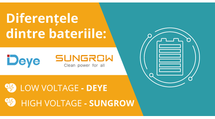 Diferența principală între bateriile high voltage (Sungrow) și low voltage (Deye)