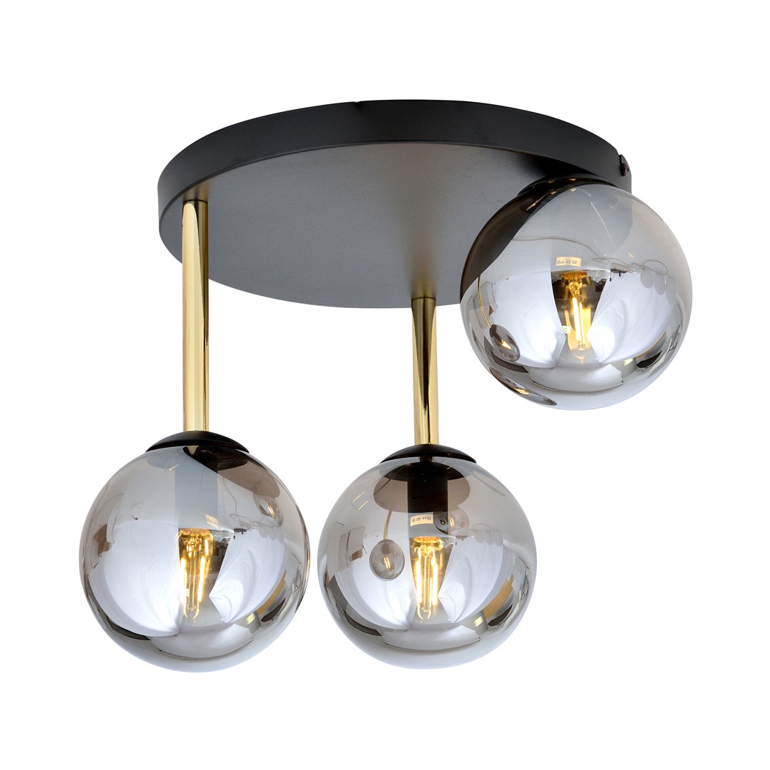 Plafoniera DOLCE E14 Negru + auriu 1259_3, Emibig