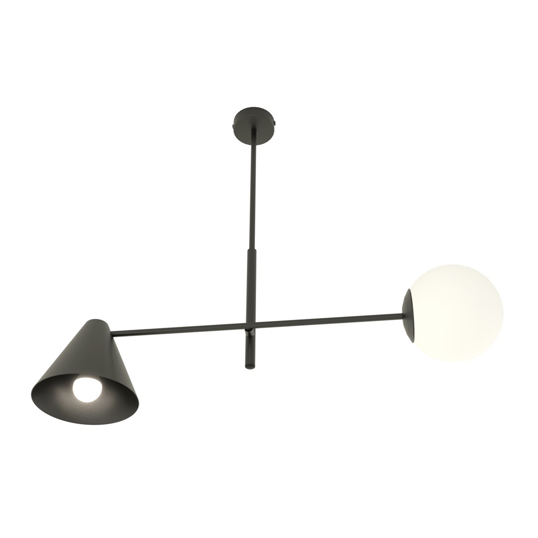 Lustra HERMES E14 Negru 1347_2, Emibig