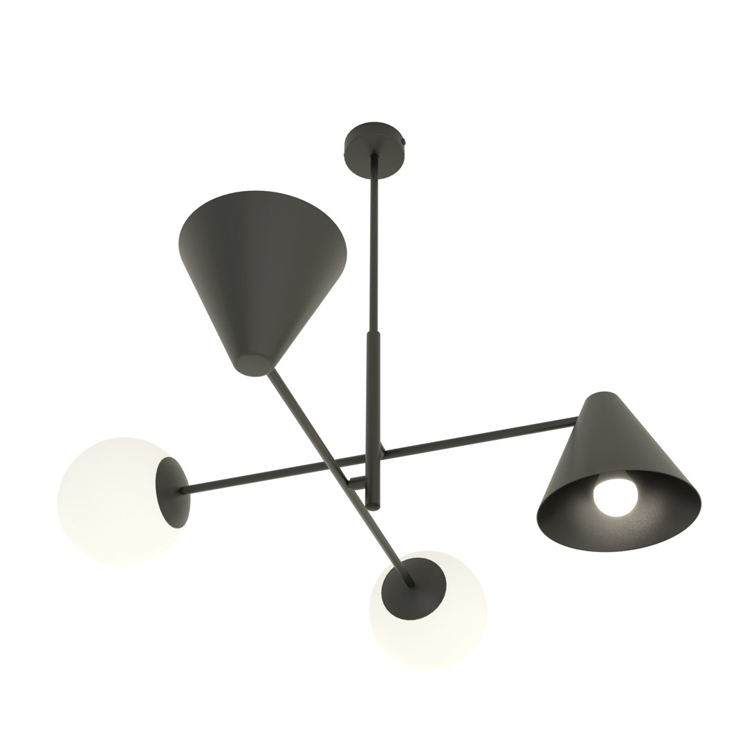Lustra HERMES E14 Negru 1347_4, Emibig