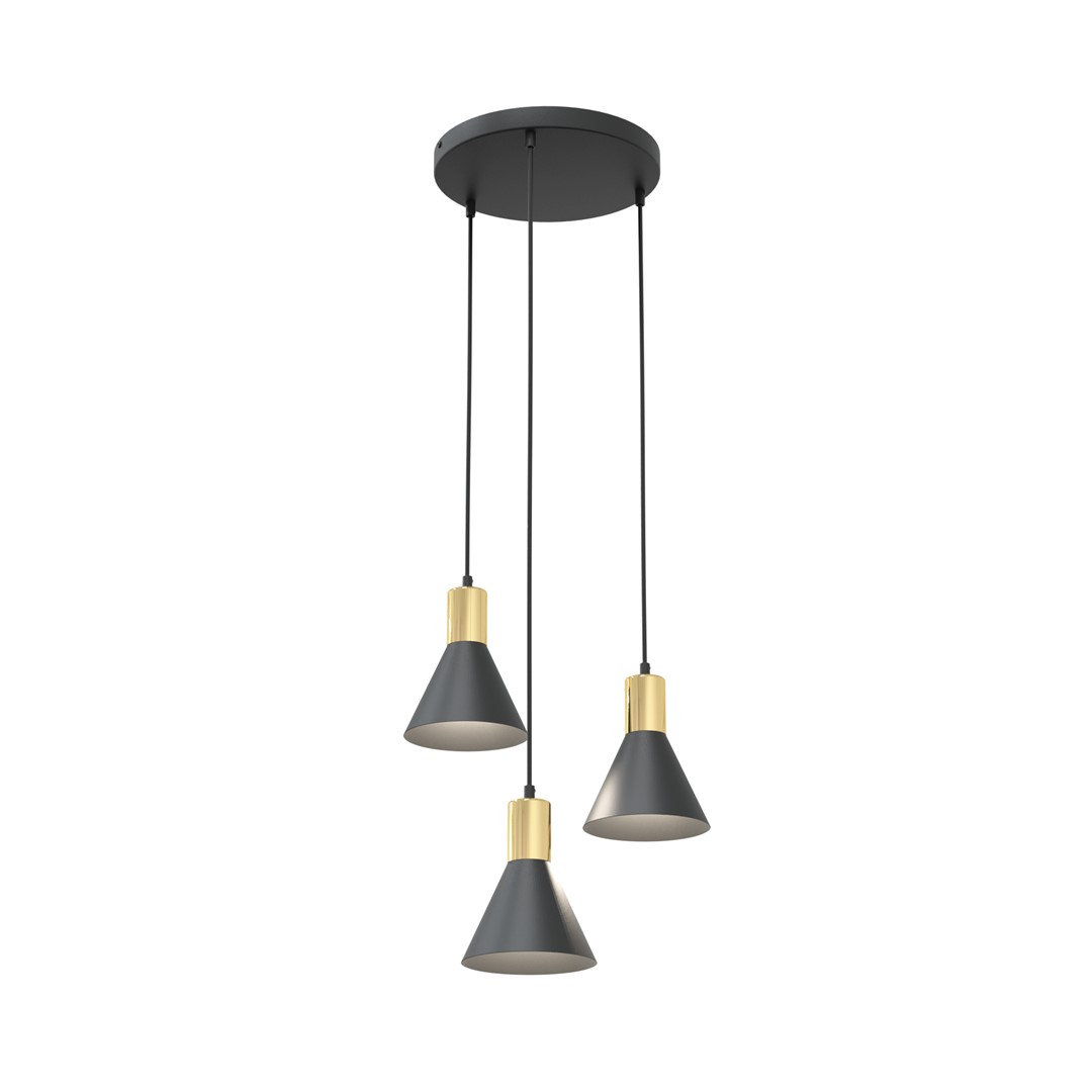 Pendul ROSA E27 Negru + auriu 1388_3PREM, Emibig
