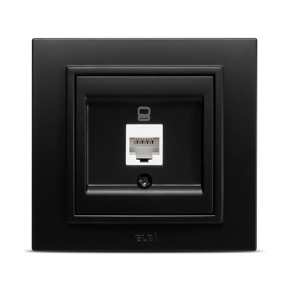 Reducere EL-BI Priza UTP 1XRJ45 CAT6E ST, negru mat, Zena