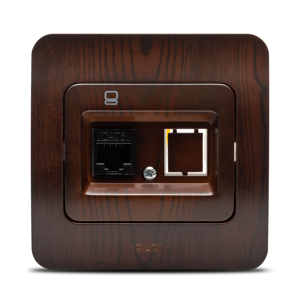 Priză UTP 1XRJ45 nuc închis Jazz, Elbi