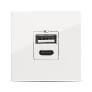 Priză USB A+C 5V 2,4A 2M alb Moda Voice, Elbi